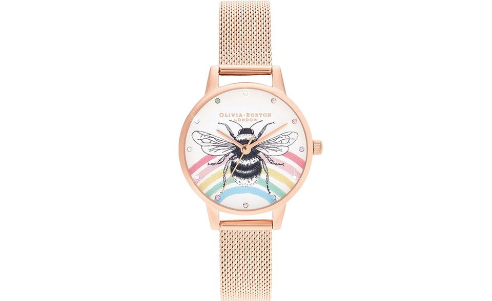 Figure Quarzmodell mit Biene, Regenbogen und roségoldfarbenem Armband von Olivia Burton
