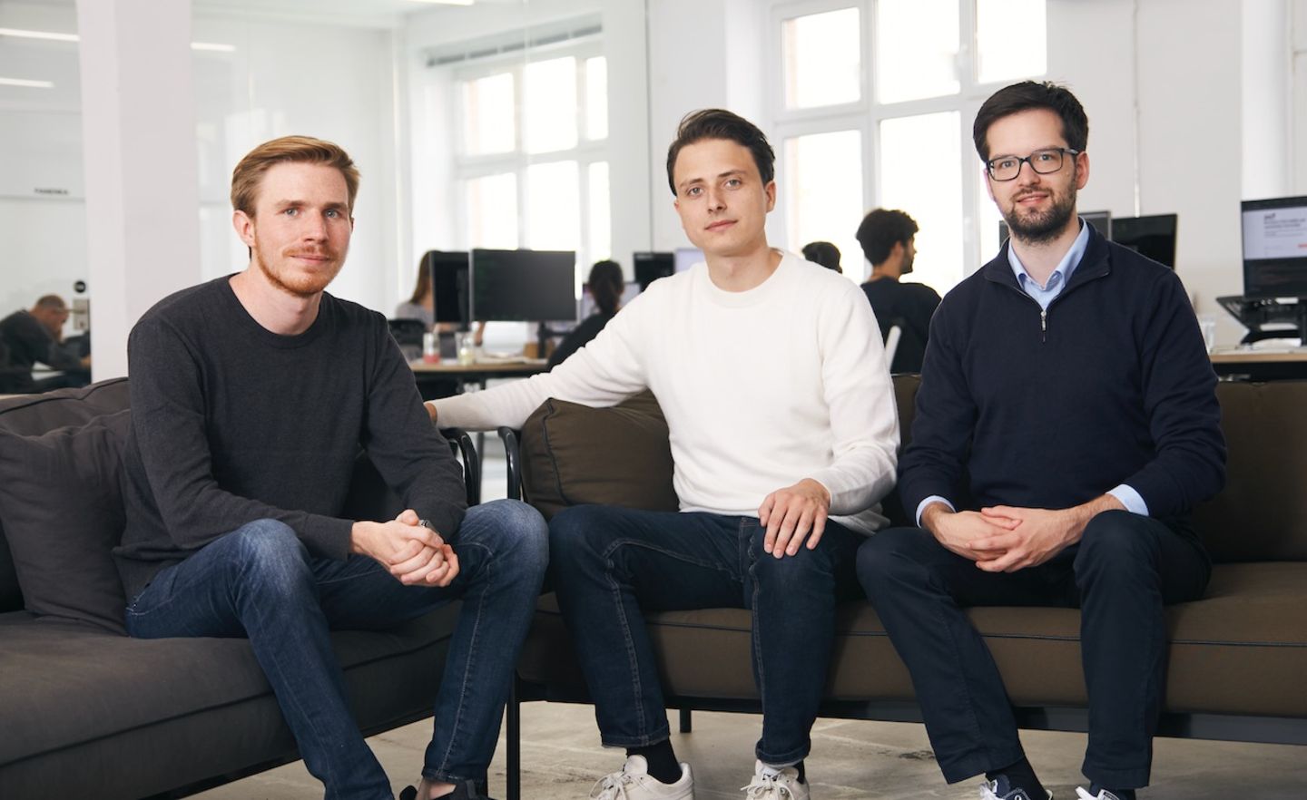 Trade-Republic-Gründer Marco Cancellieri, Christian Hecker und Thomas Pischke (von links).