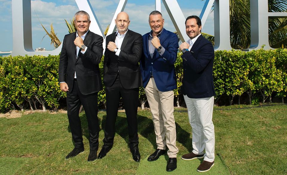 LVMH Watch Week Dubai: Ricardo Guadalupe (Hublot), Stéphane Bianchi (TAG Heuer), Jean-Christophe Babin (Bulgari), Julien Tornare (Zenith)