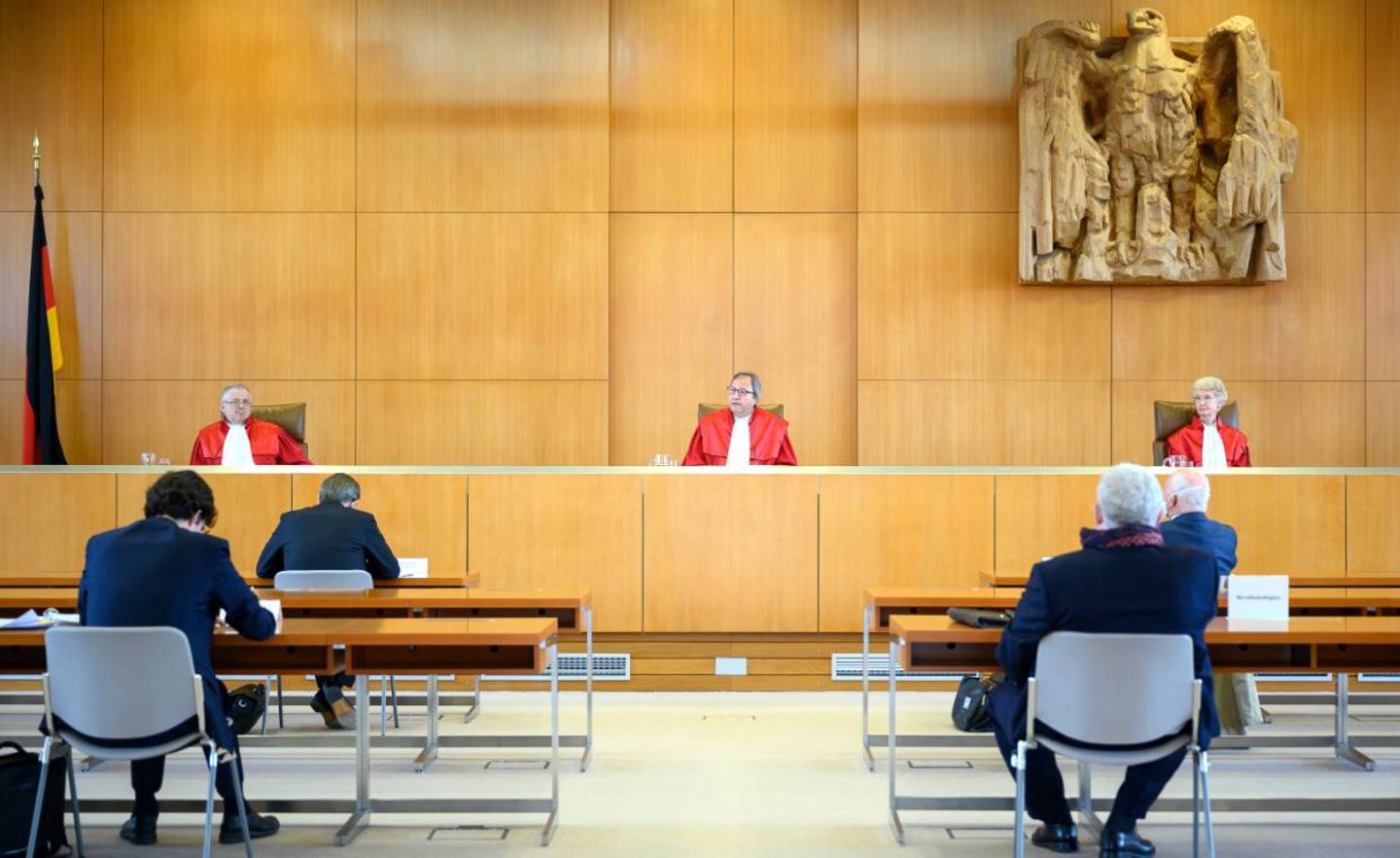 Gerichtspräsident Andreas Voßkuhle bei der Verkündung des Urteils über die Staatsanleihenkäufe der EZB