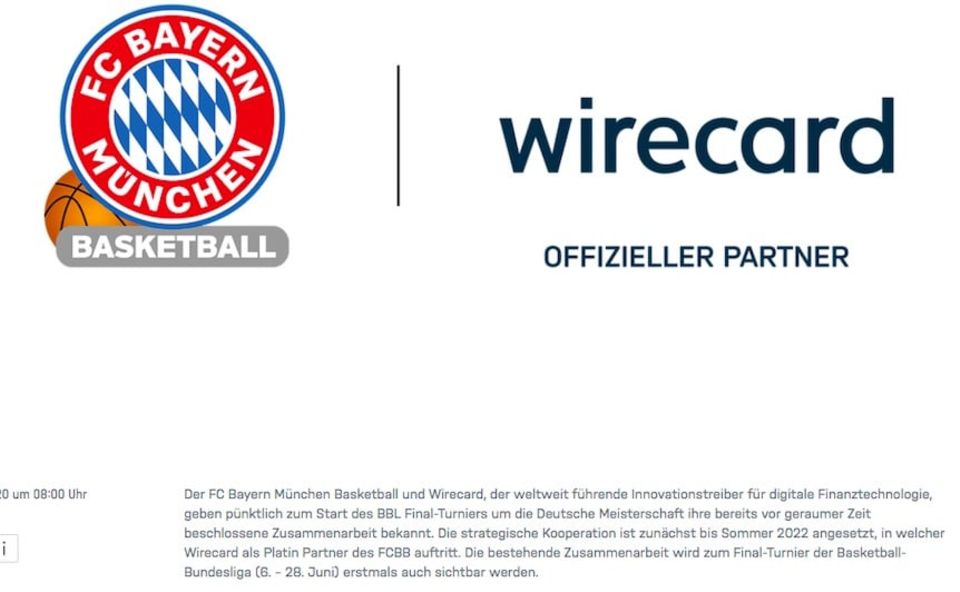 Wirecard ist Partner der Basketballer des FC Bayern München