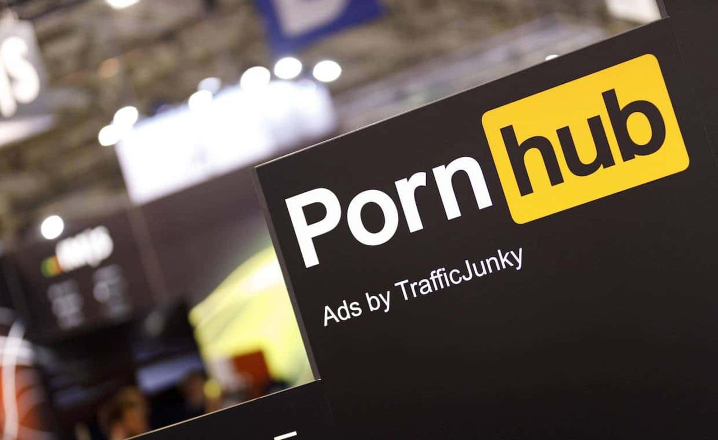 Pornhub-Logo auf der Werbemesse Dmexco in Köln.