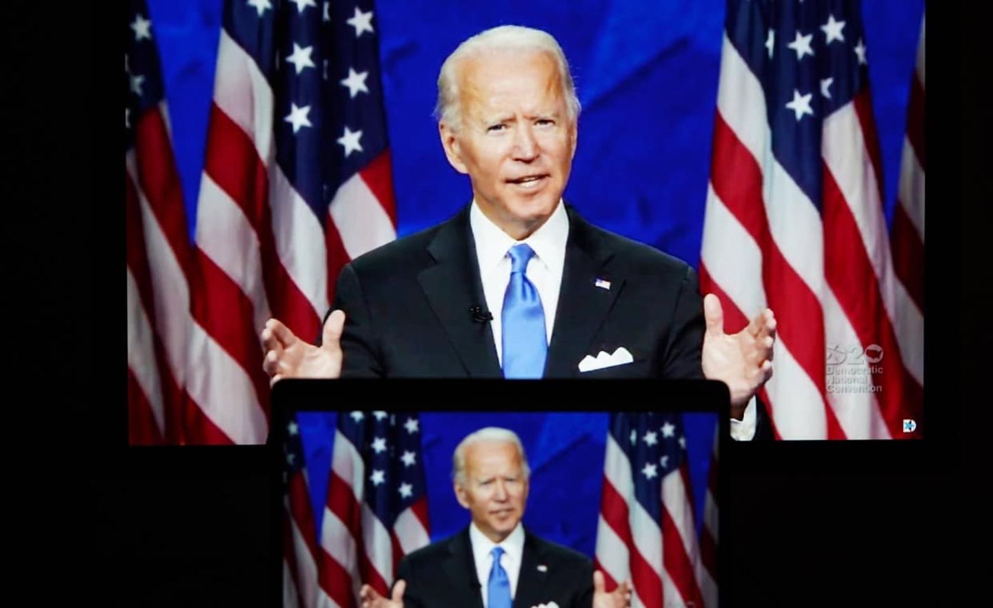 Joe Biden bei seiner Rede auf dem virtuellen Parteitag der Demokraten