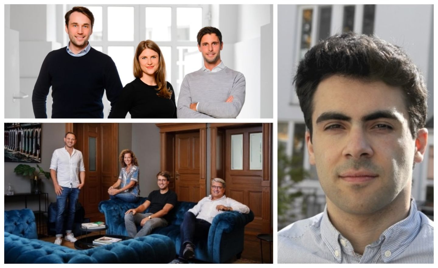 Die Teams von Heimkapital (oben), Banxware und Uplift1 (rechts).
