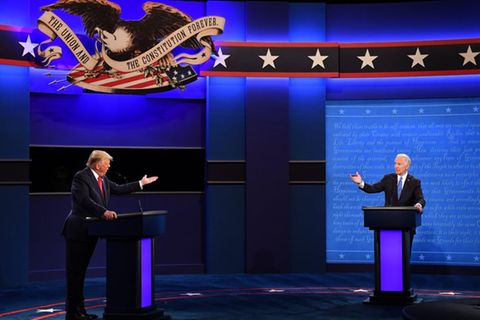 Donald Trump und Joe Biden bei der letzten TV-Debatte vor der Präsidentschaftswahl am 3. November