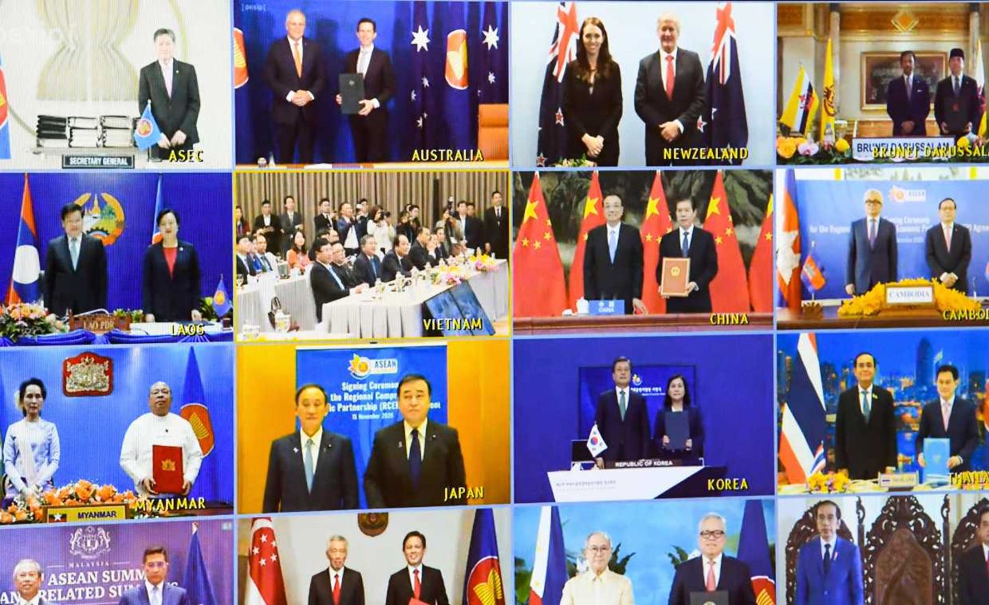 Per Videokonferenz wurde das RCEP-Abkommen besiegelt