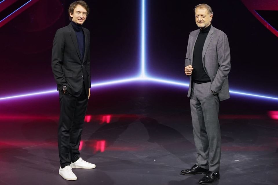 Virtuelle Verkündung der Partnerschaft: Frédéric Arnault (TAG Heuer; links) und Detlev von Platen (Porsche; rechts)