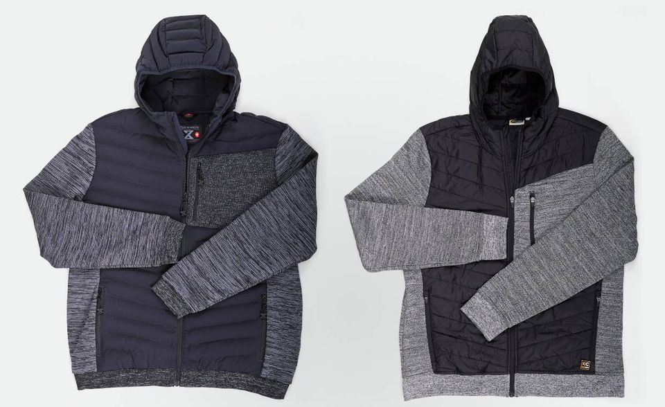 Einen Doppelgänger der Hybrid Kapuzenstrickjacke „e.s. motion ten“ (links) von Engelbert Strauss brachte der Discounter Aldi Süd auf den Markt. Design und Materialmix stimmen überein – bis hin zur linken Brusttasche aus Strick mit vertikalem Reißverschluss. Der einzige Unterschied ist laut Plagiarius die Qualität der Blender-Jacke. Besonders ärgerlich: Eigentlich genießt das Original von Engelbert Strauss EU-weiten Designschutz, der ist allerdings nicht eingetragen. Aldi Süd sieht keine Design-Verletzung, wollte aber mit Engelbert Strauss das Gespräch suchen. Bisher sei das nicht passiert, kritisiert Plagiarius.