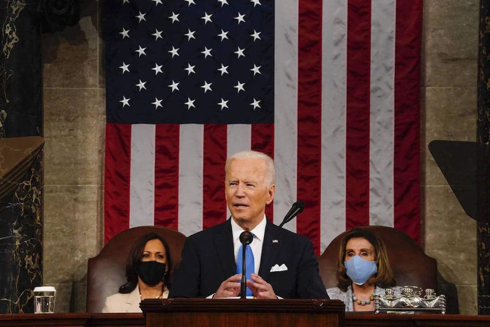 US-Präsident Joe Biden bei seiner Rede vor dem US-Kongress