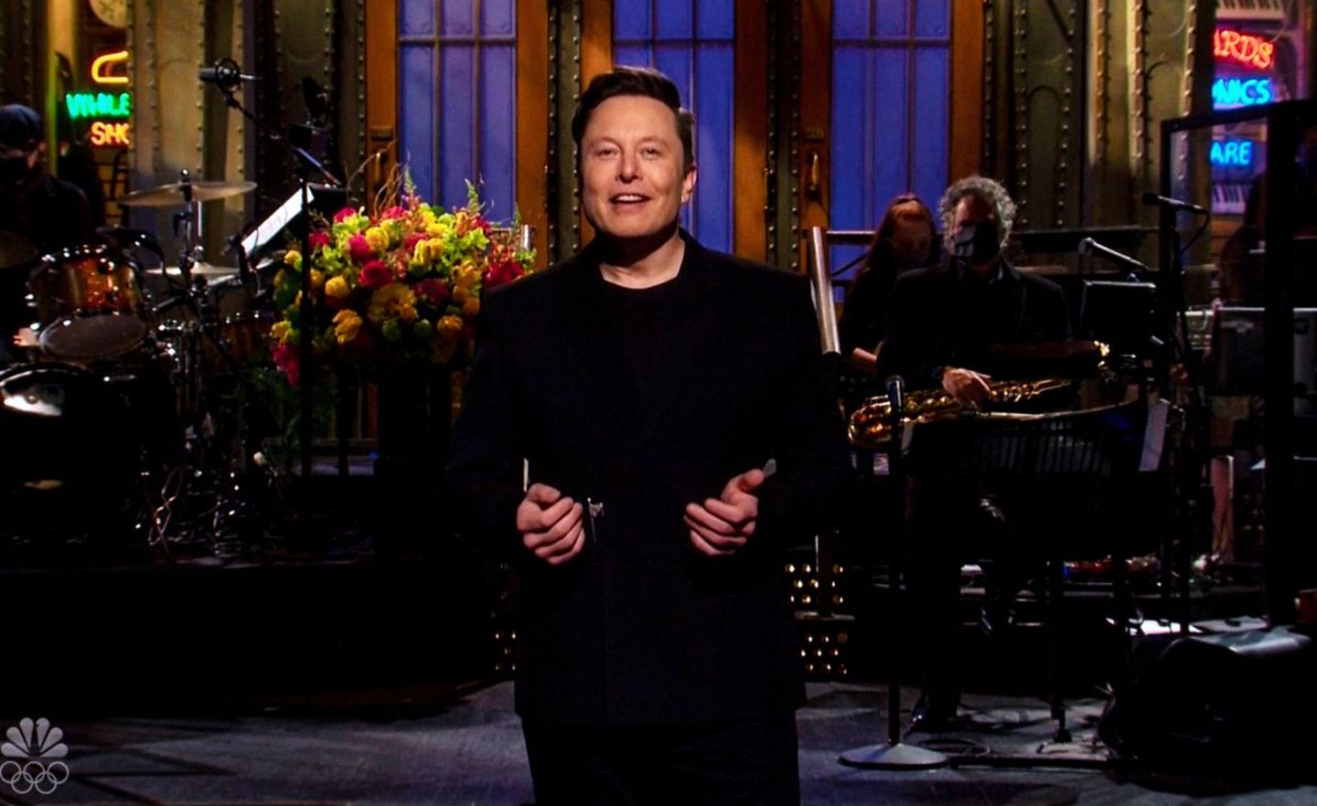 Seine Worte bzw. Tweets bewegen Kurse: Elon Musk bei seinem Auftritt bei "Saturday Night Live"