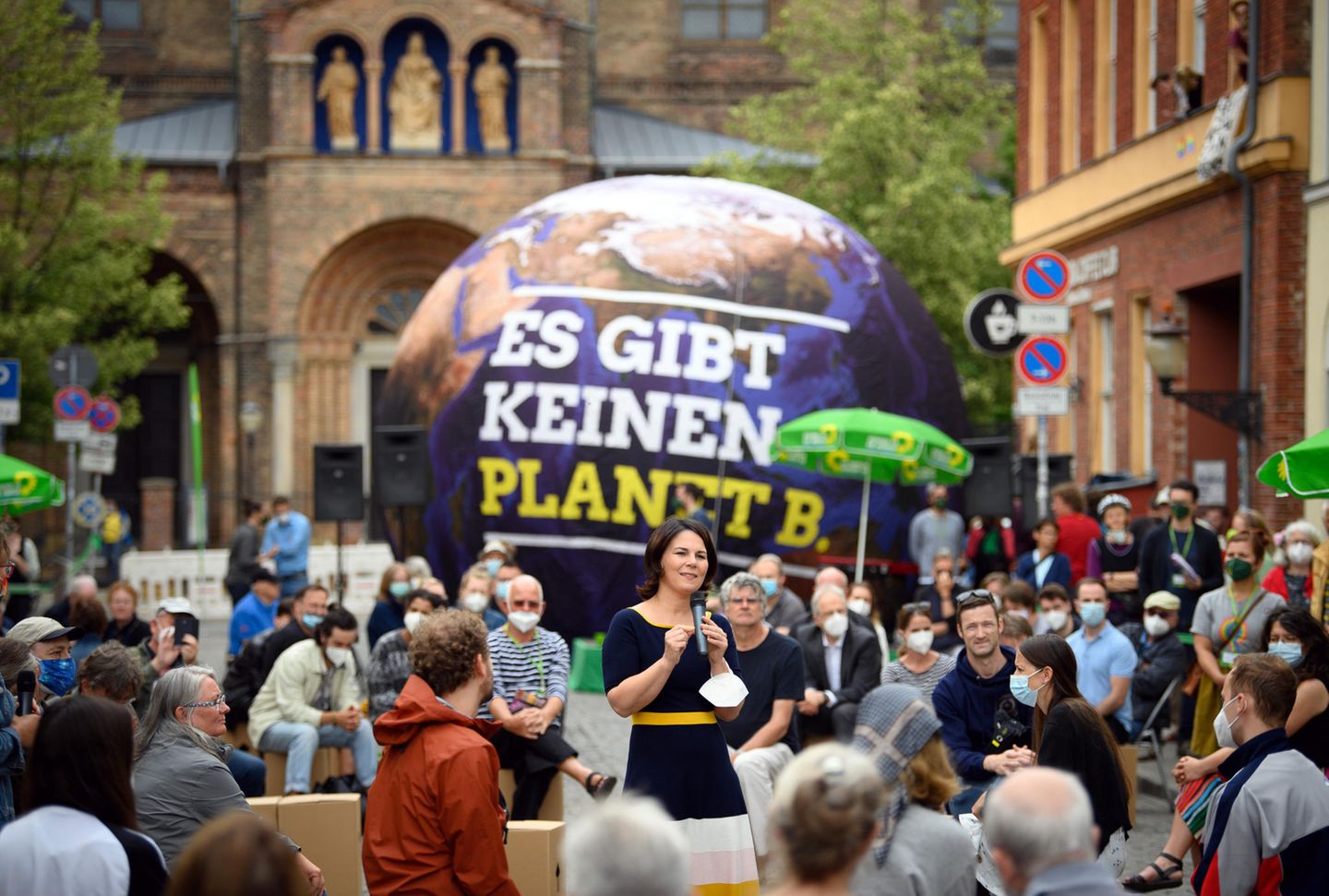 Annalena Baerbock bei einem Wahlkampfauftritt im Juni in Potsdam