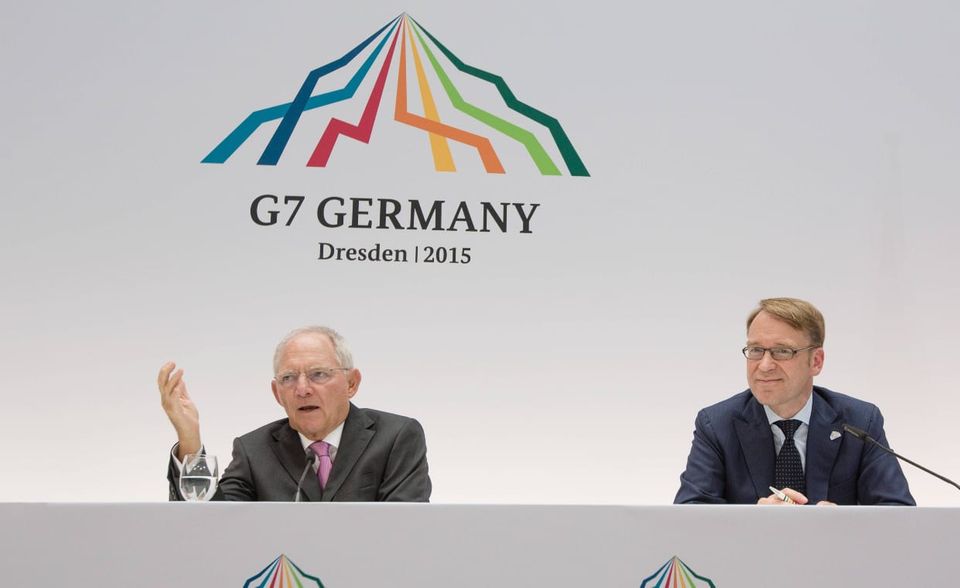 Das große Parkett, wie hier beim G7-Gipfel der Finanzminister und Notenbankchefs 2015 in Dresden, gehört seit 2011 zu Weidmanns Berufsalltag.
