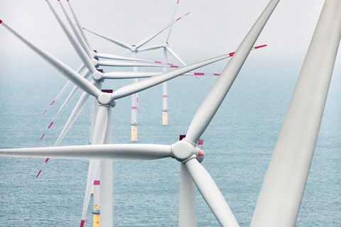 Der Windpark Gode 1 und 2 rund 50 Kilometer vor der niedersächsischen Küste in der Nordsee. Hier läuft das Geschäft