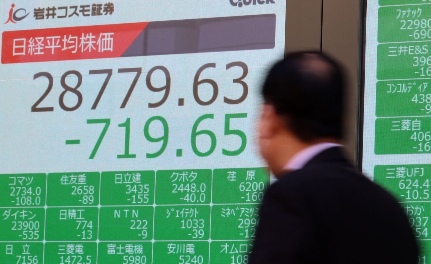An der Börse in Tokio gaben die Preise am Freitag nach