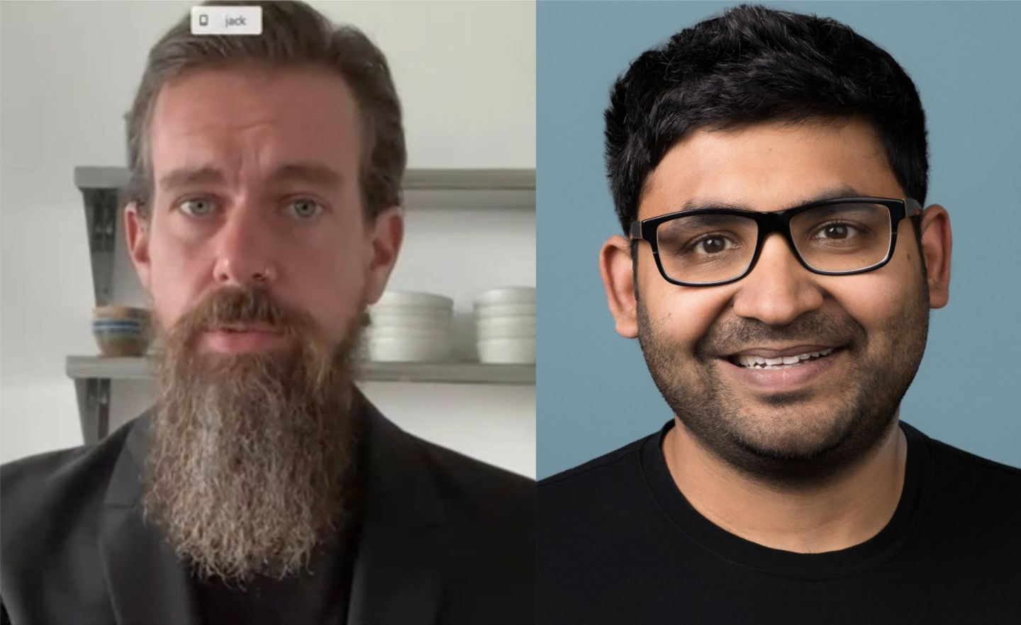 Twitter-Gründer Jack Dorsey und der neue CEO Parag Agrawal.