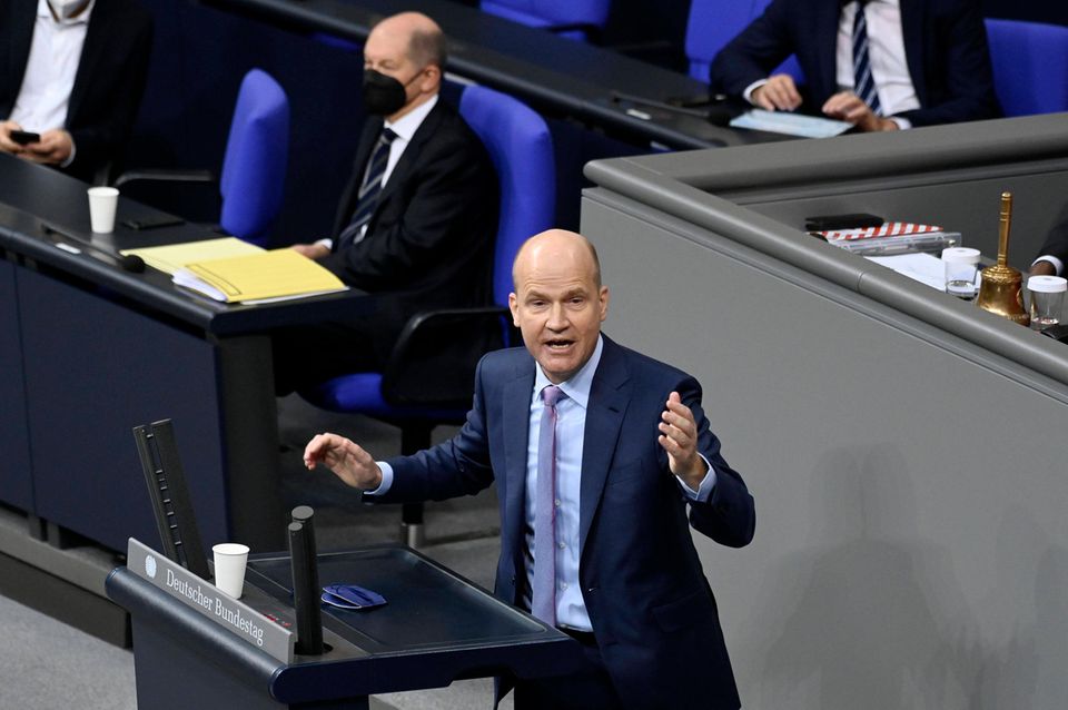 Angriffslustig: Ralph Brinkhaus bei seiner Rede im Bundestag