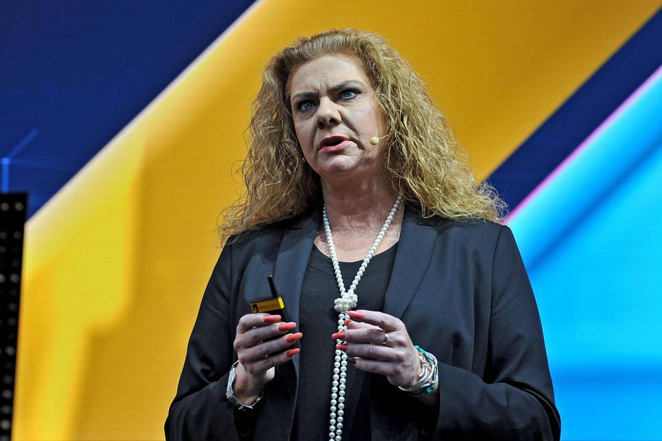 Sabina Jeschke auf einer Digitalkonferenz im Herbst 2021