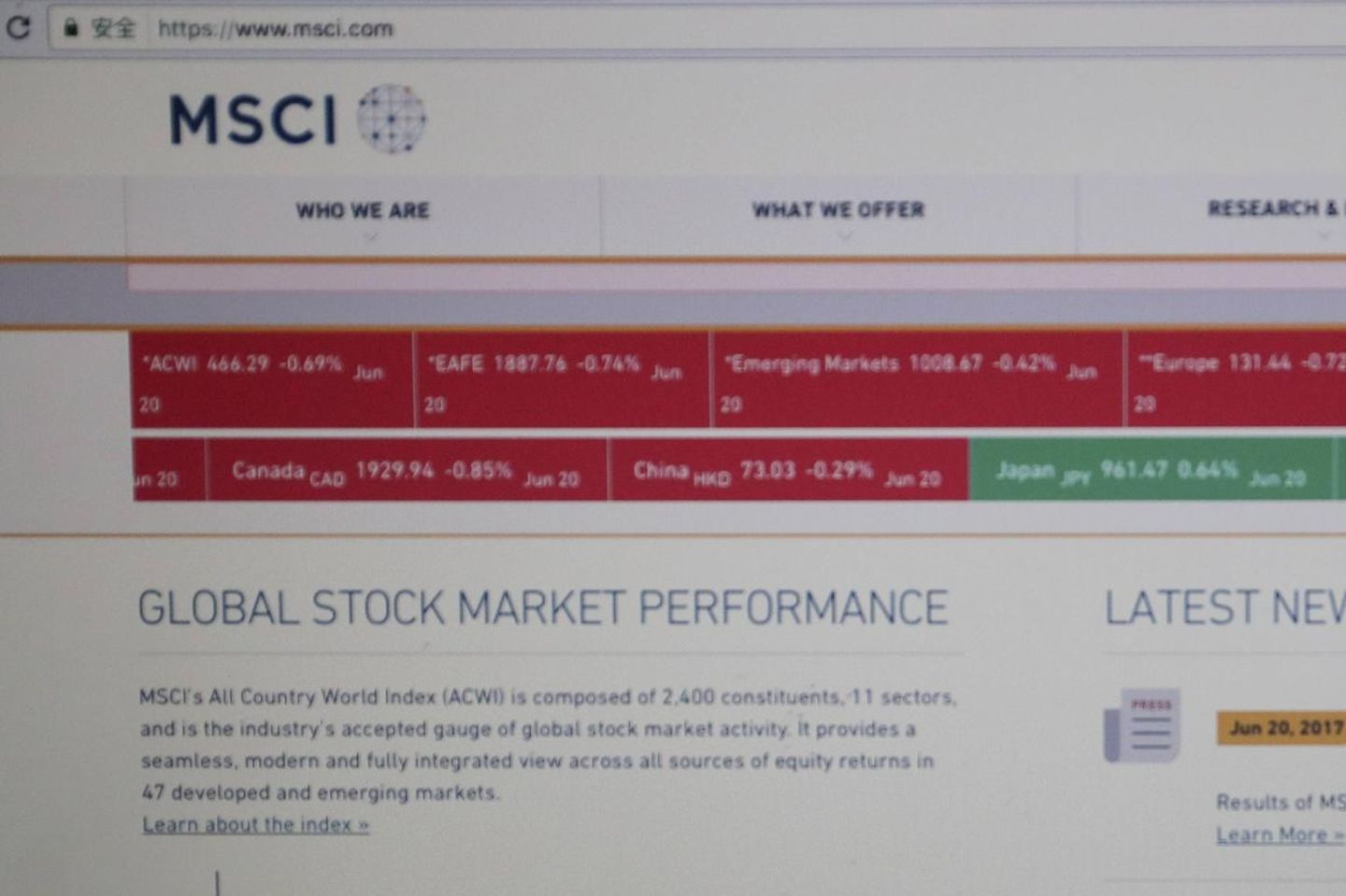 Der Indexfonsabieter MSCI prüft, Russland aus seinen Indexfonds auszuschließen