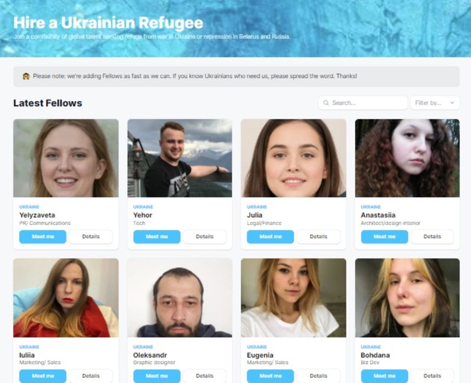 Screenshot der Seite Imagine Ukraine
