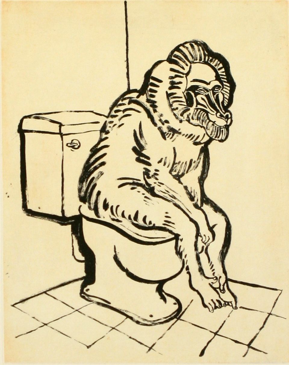 „Le singe“ (1995) von des berühmten Grafikers Tomi Ungerer, der in Straßburg geboren wurde