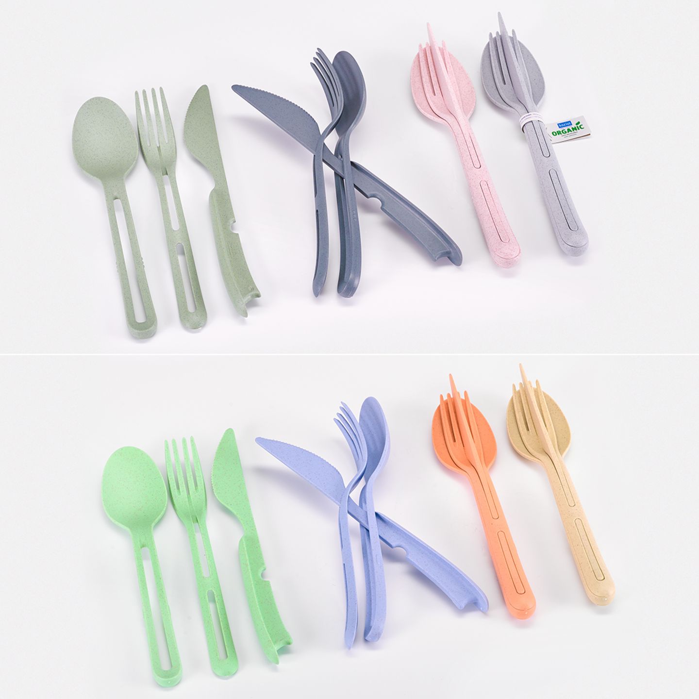 Besteck-Set „KLIKK“ (Koziol Ideas for Friends GmbH)  „Kompakt. Clever. Nachhaltig. Was auf den ersten Blick so einfach wirkt, ist in der Feinkonstruktion äußerst komplex. Das designprämierte Mehrweg-Besteck-Set KLIKK begeistert durch die intelligente Steckverbindung sowie einem nachhaltigen Material- und Fertigungskonzept. Australiens ‚leading premium‘ Verlagshaus für Frauenmagazine setzte ein sehr minderwertiges Plagiat des Bestecks im Rahmen einer Loyaltykampagne ein. So sehr man bei der Optik auf haargenaue Übereinstimmung achtete, so wenig wurde Wert auf Haltbarkeit gelegt. Das Plagiat ist aus ungeeignetem Kunststoff produziert, der sich nach kürzester Zeit verformt und damit das Besteck nach wenigen Einsätzen völlig unbrauchbar macht. Darüber kann auch der niedrige Preis - ca. ein Drittel des Originalpreises - nicht hinwegtrösten.“