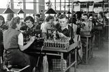Rheinmetall-Fabrik des 20. Jahrhunderts in schwarz-weiß