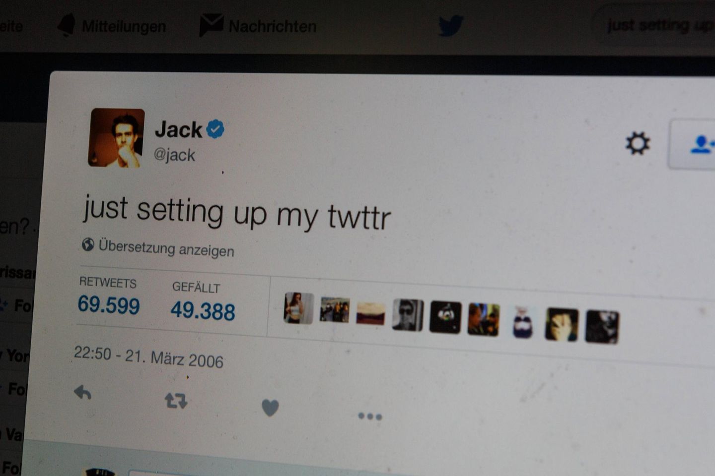 Der erste Tweet des Twitter-Gründers