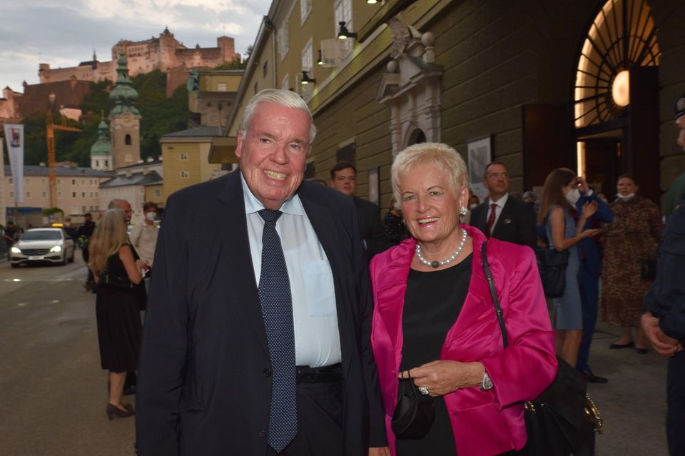 Klaus Michael Kühne und Gattin Christine bei den Salzburger Festspielen 2021
