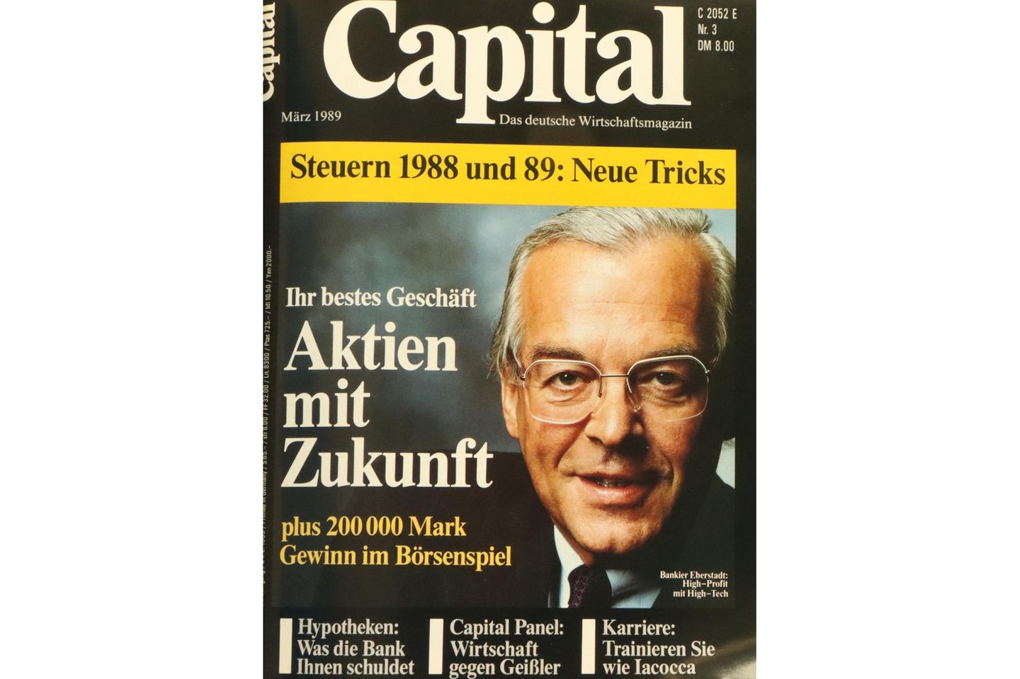 Das Cover zeigt Bankier Gerhard Eberstadt