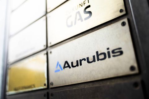Das Logo von Kupferproduzent Aurubis