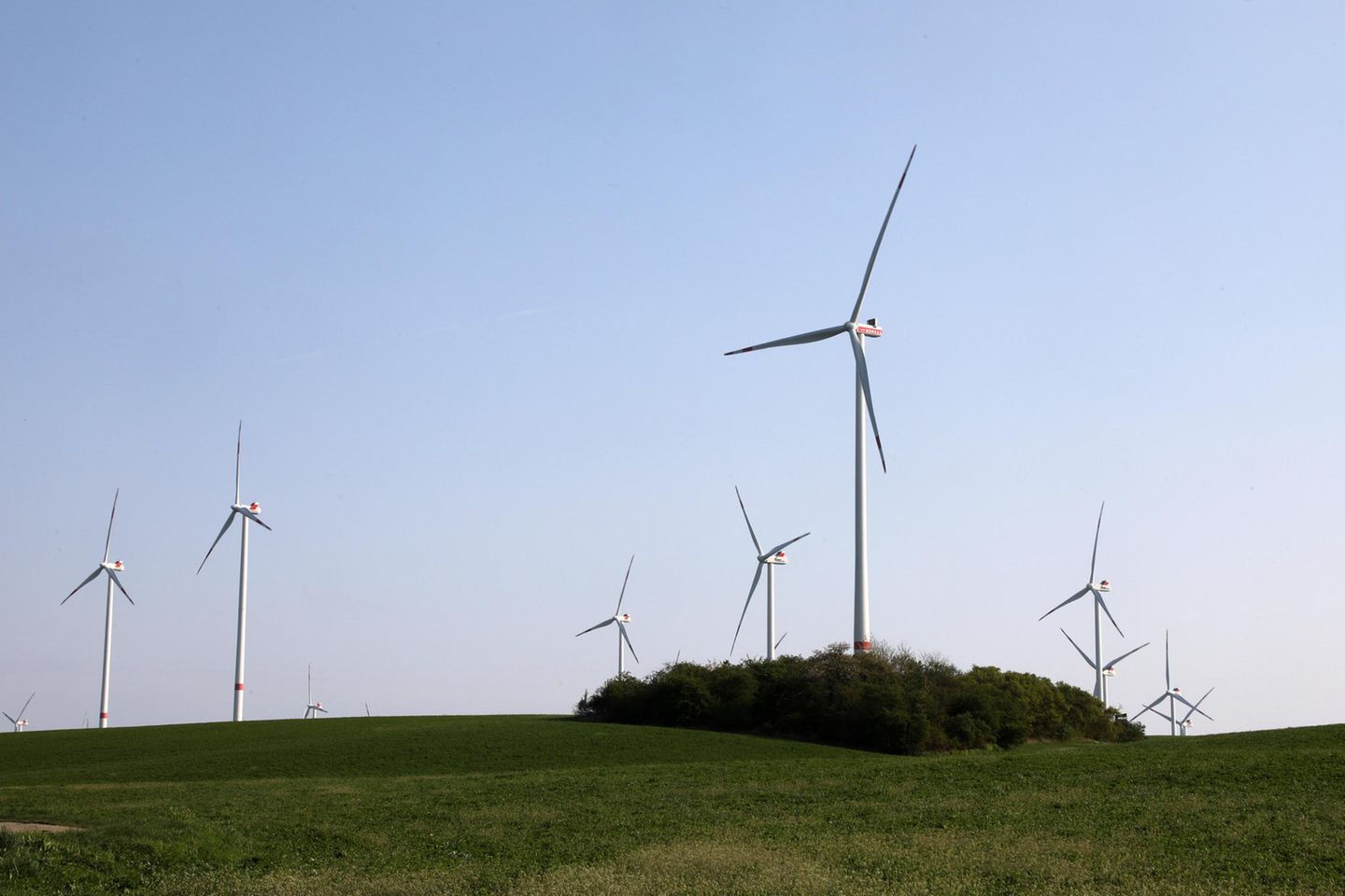 Windräder eines Windparks in Thüringen