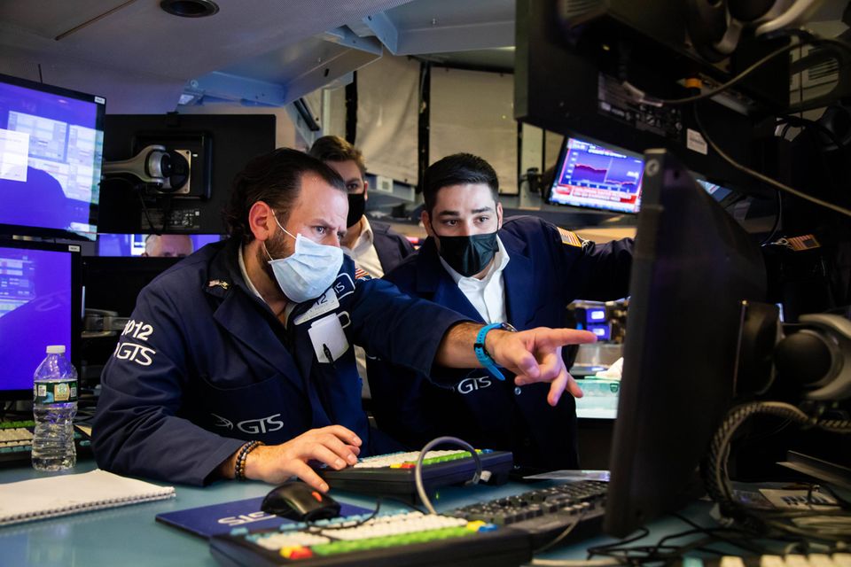 Börsenhändler an der NYSE im Januar