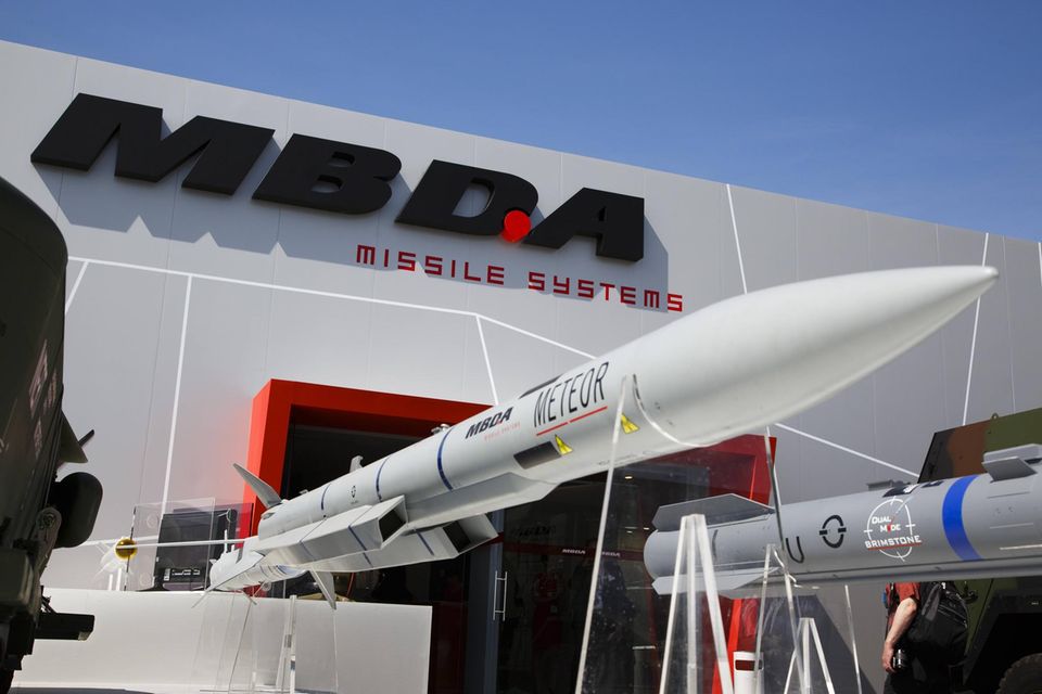 Eine Rakete von MBDA auf einer Ausstellung