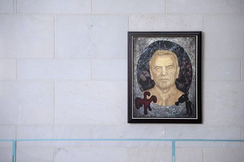 Die CSU möchte das Porträt des Altkanzlers im Kanzleramt abhängen. Gemalt hat es Jörg Immendorf