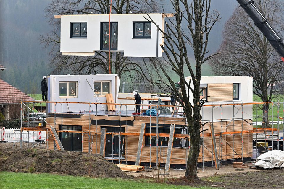 Bau eines Fertighauses in Bayern