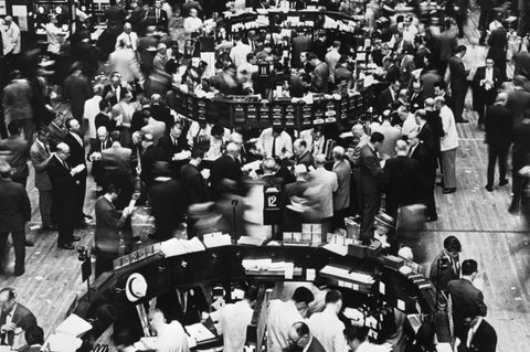 Händler an der New Yorker Börse im Mai des Jahres 1962