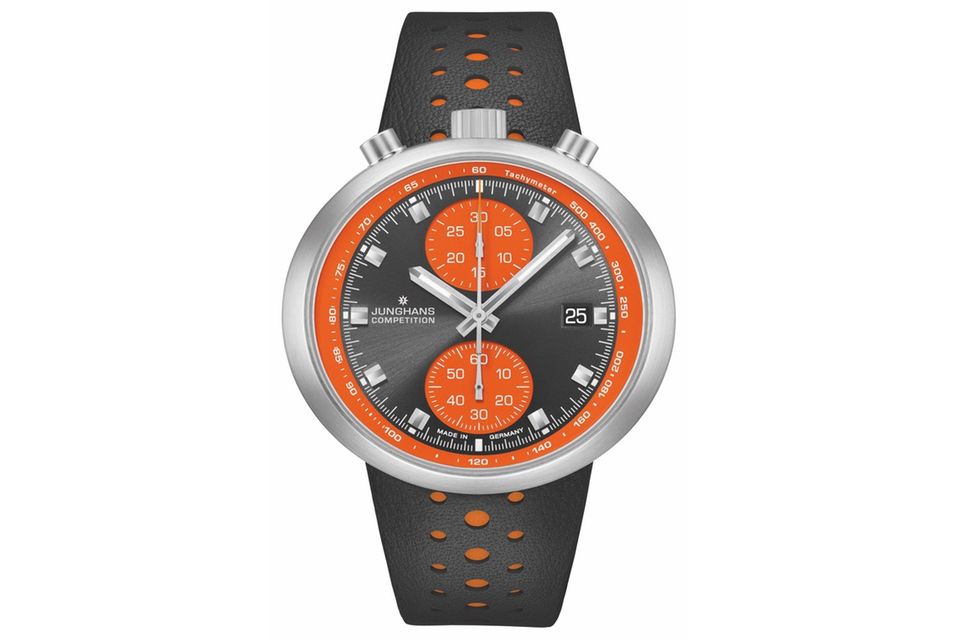 „1972 Competition“; Hommage an ein Modell der Siebziger in Vintage-Orange; der Name verweist auf die Olympischen Spiele in München; Edelstahlgehäuse; circa 2 400 Euro