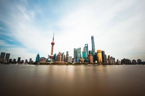 Blick auf den Finanzdistrikt von Schanghai