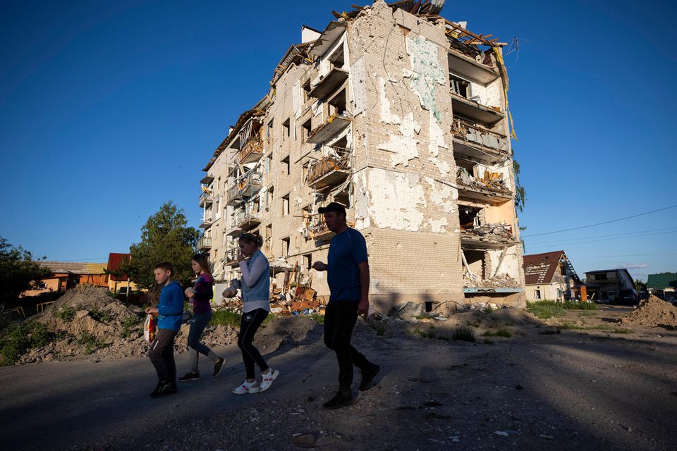 Zerstörtes Wohnhaus in der Ukraine: Die Schäden sind gewaltig