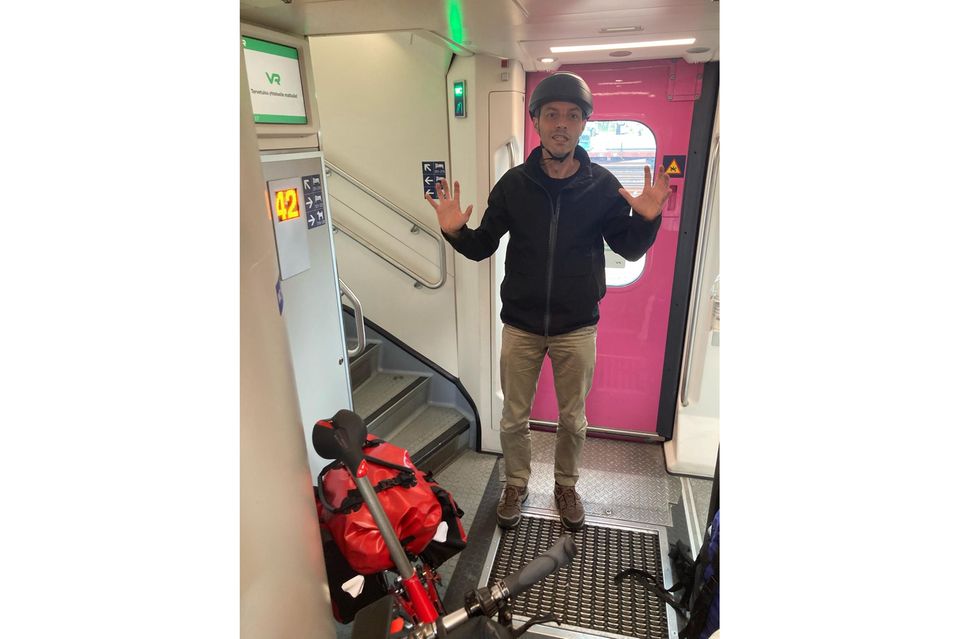 Jon Worth auf dem Weg nach Helsinki