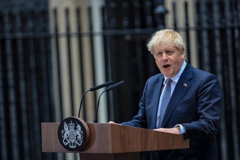 Boris Johnson verkündet vor dem Regierungssitz in London seinen Rücktritt