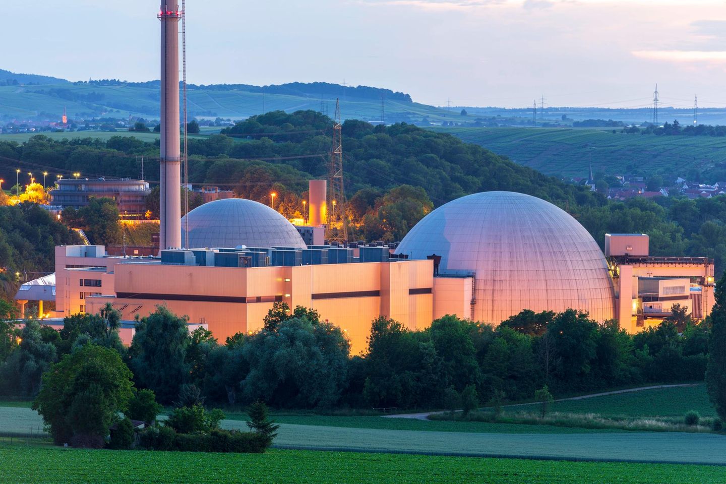 Das Kernkraftwerk Neckarwestheim in Baden-Württemberg