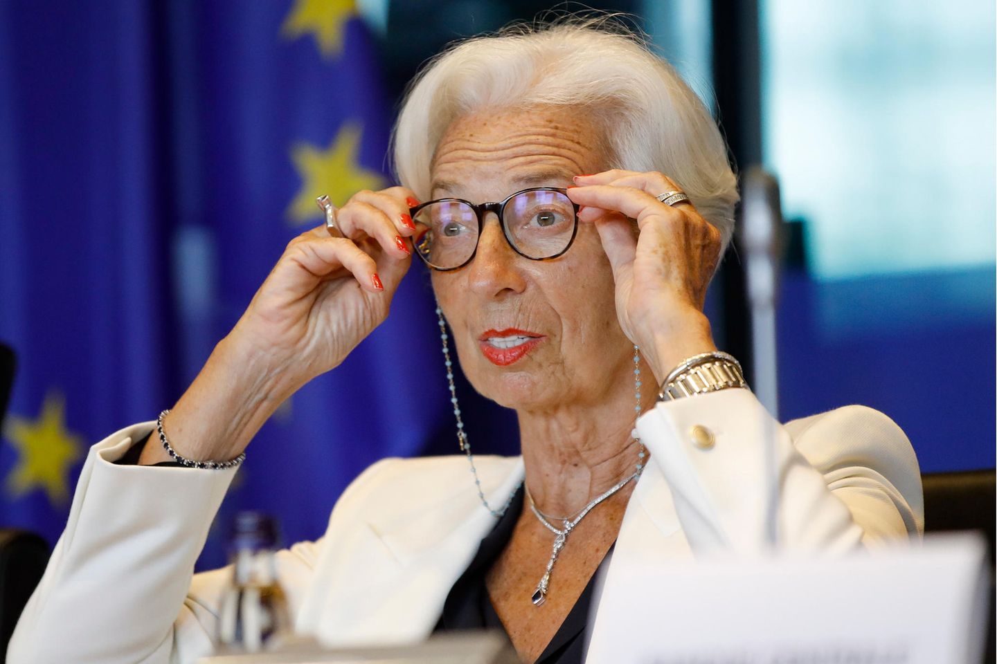 Christine Lagarde bei einer Ausschusssitzung des Europäischen Parlaments
