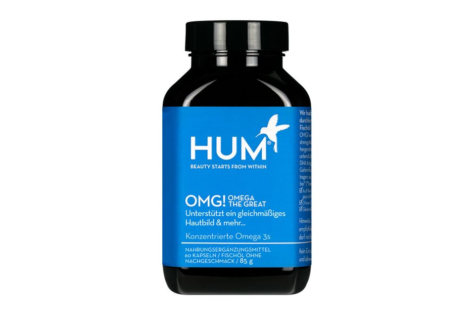 Wenn's schön macht: „OMG! Omega-3-Kapseln“ von HUM Nutrition, u.a. für ein gleichmäßiges Hautbild; humnutrition.de