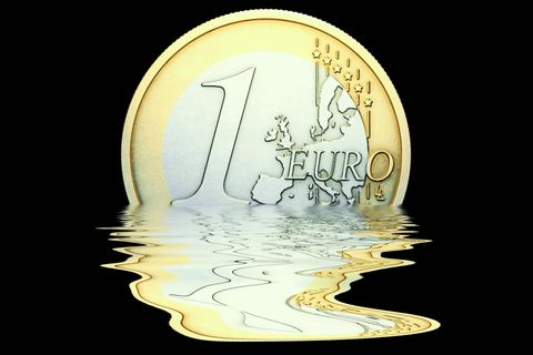 Euromünze schmilzt
