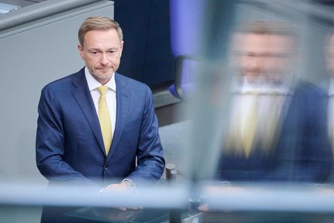 Finanzminister Christian Lindner bei einer Rede im Bundestag