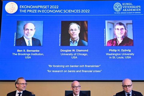 Ben Bernanke, Douglas Diamond Philip Dybvig erhalten in diesem Jahr den Nobelpreis für Wirtschaft