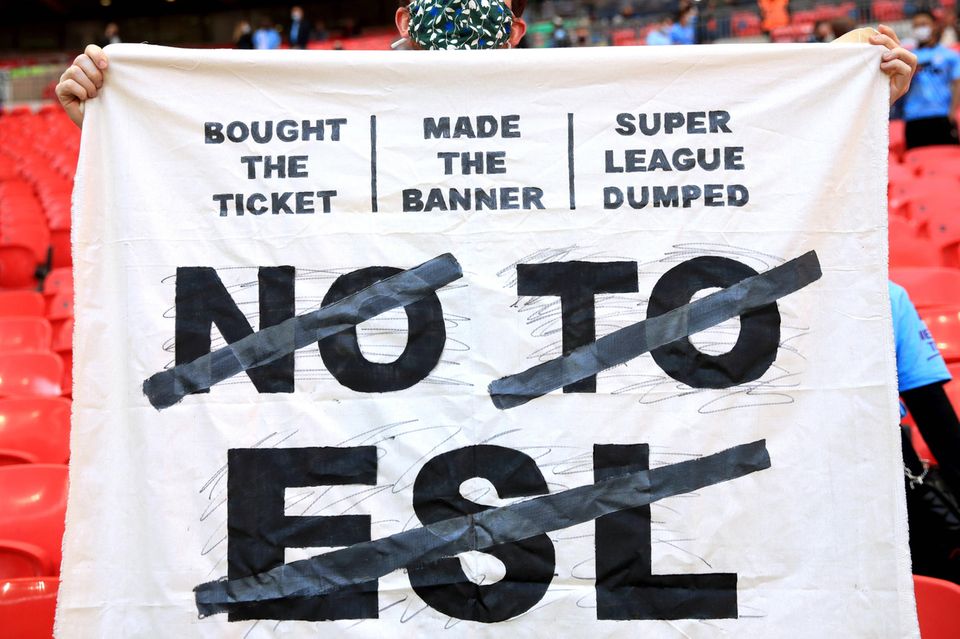 Fanproteste gegen die Super League: Die ersten Pläne im April 2021 sorgten für massive Krtik