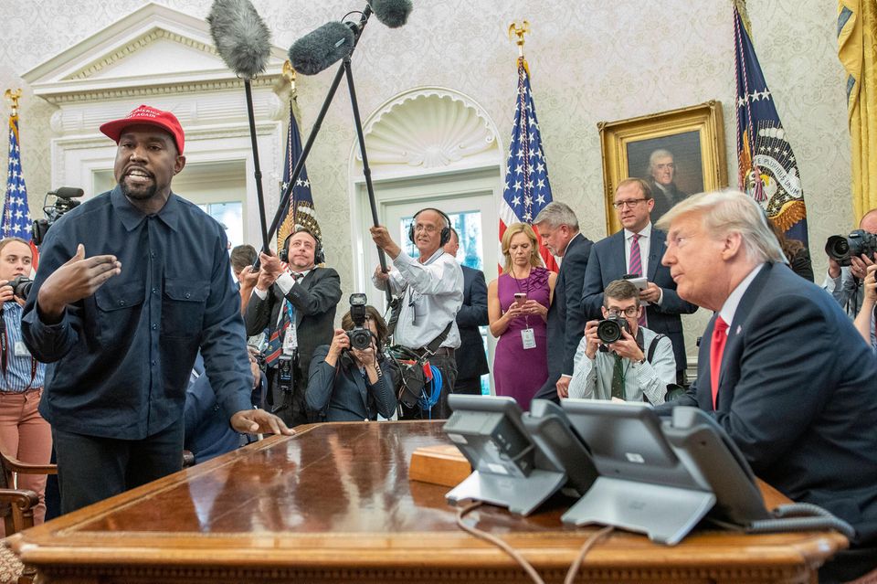 Marketing-Experte: Kanye West (links) hat die Präsidentschaft von Donald Trump unterstützt Kanye West (links) hat die Präsidentschaft von Donald Trump unterstützt