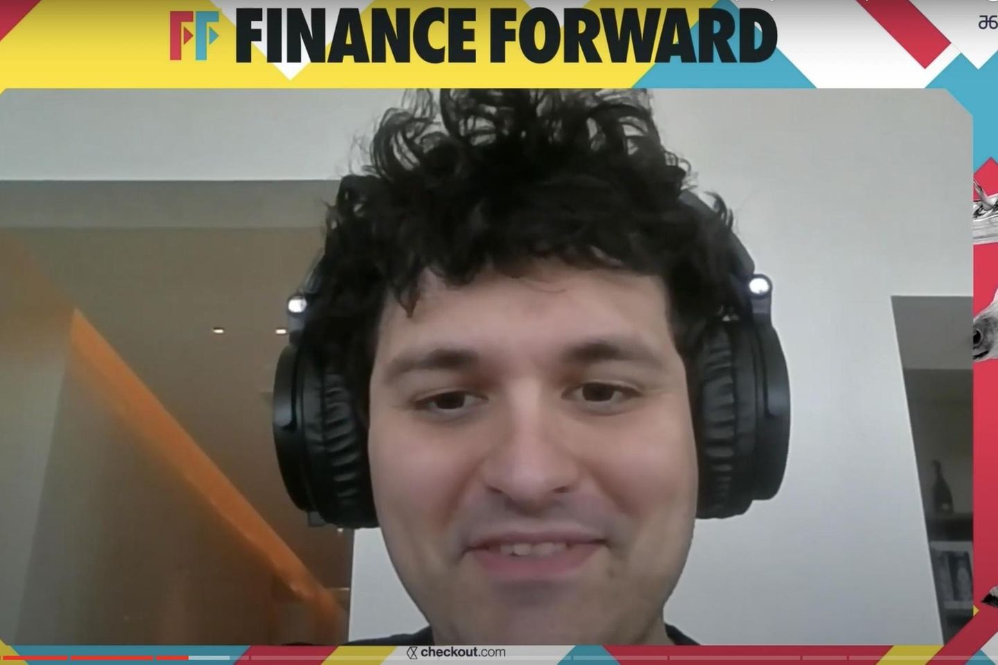 FTX-Gründer Sam Bankman-Fried während der Videoschalte auf der Finance-Forward-Konferenz